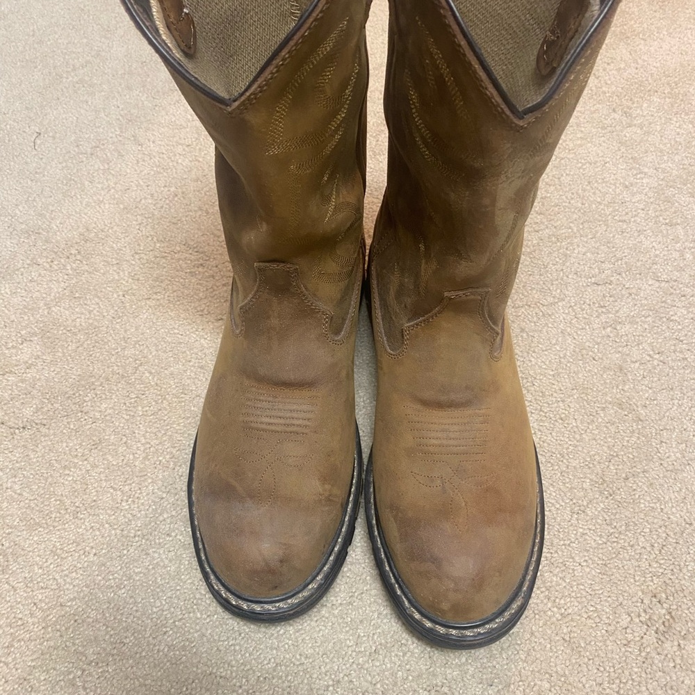 Rocky Tan Leather Cowboy Boots